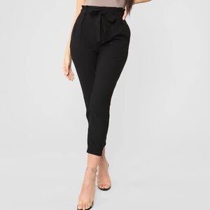 Make you remember belted jogger pants -Black